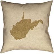 ArtVerse Katelyn Smith 14 x 14 Poly Twill Double Sided Print with Concealed Zipper & Insert West Virginia Canvas Pillow