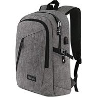 [아마존 핫딜] Laptop Backpack, Business Travel Water Resistant Backpacks for Women Men, Anti Theft College School Bookbag, Mancro Computer Bag with USB Charging Port and Lock Fits UNDER 17 Lapto