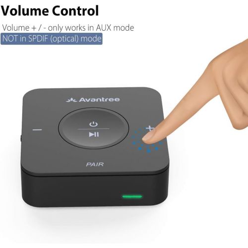  [아마존베스트]2019 New Avantree aptX Low latency Bluetooth Transmitter Receiver, Support Optical Digital Toslink, Volume Control for 3.5mm Aux, RCA, 20H Playtime, Wireless Audio Adapter for TV,