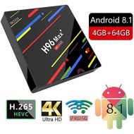 Drizzle TV Box Android 8.1 4GB+64GB Ultra HD 4K 3D Quad Core WiFi Bluetooth Wireless Keyboard 3.0 USB Media Player H96 Max+