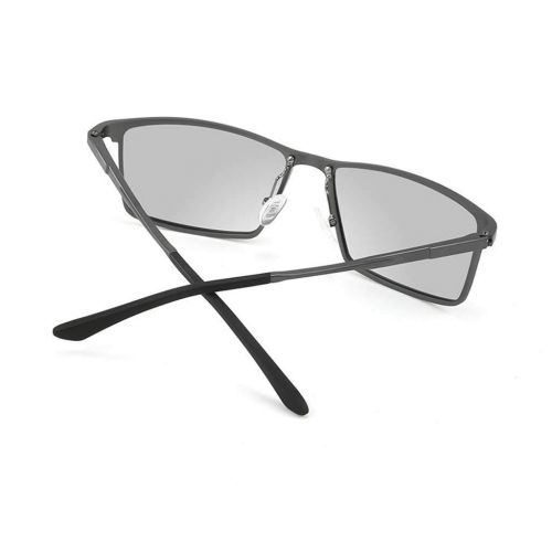  SX Mens Full Frame Aluminum and Magnesium Photosensitive Color Polarized Sunglasses, Fashion Driving Sunglasses (Color : Gun Frame)
