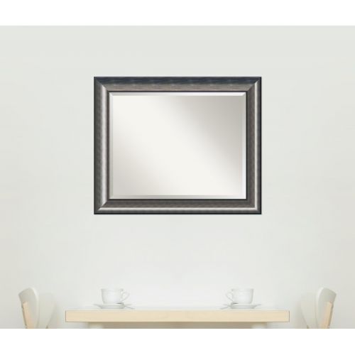  Amanti Art Framed Mirrors for Wall | Quicksilver Scoop Mirror for Wall | Solid Wood Wall Mirrors | Medium Wall Mirror 33.75 x 27.75 in.