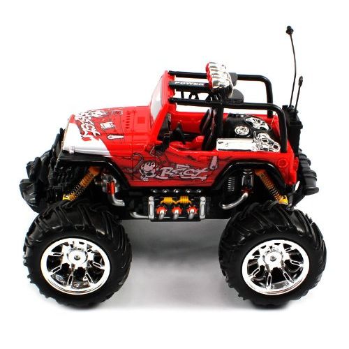  RC Monster Trucks Big Size High Quality Electric Full Function 1:16 GRAFFITI Jeep Wrangler Convertible Monster RTR RC Truck (Colors May Vary)