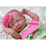 Doll-p Cute Baby Summer Girl with Bikini Realistic Looking Anatomically Correct Preemie Berenguer Newborn Reborn 14 Inches Alive Doll Accessories Fully Washable