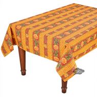 Le Cluny French Linens 60x96 Rectangular Sunflower Red Cotton Coated Provence Tablecloth by Le Cluny