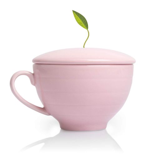  [아마존핫딜][아마존 핫딜] Tea Forte Jardin Gift Set with Pink Cafe Cup, Tea Tray and 10 Handcrafted Pyramid Tea Infuser Bags