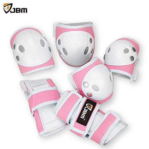  JBM international JBM Child Kids Bike Cycling Bicycle Riding Protective Gear Set, Knee and Elbow Pads with Wrist Guards Toddler for Multi-Sports Outdoor Activities: Rollerblading, Skating, Football,