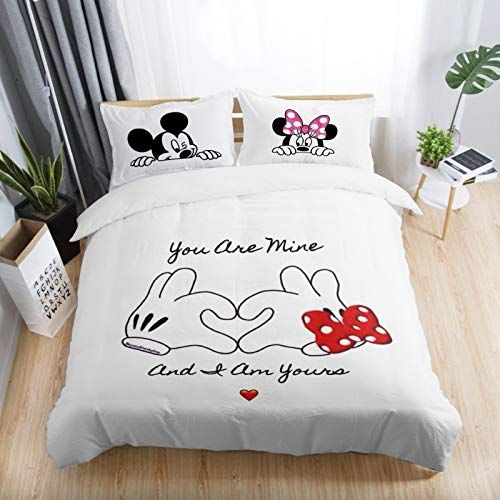  ATUSY Bedding Sets|Black and White Mickey Minnie Mouse 3D Printed Bedding Sets Adult Twin Full Queen...
