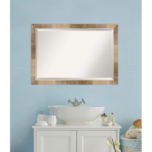  Amanti Art Natural Bathroom Vanity Mirror 24 x 36 glass size White Wash
