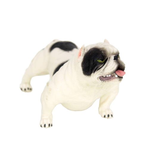  HanYoer Dog Figurines Bully Dog Animal Figure, Solid Dog Mini Figure Toy Collection Playset, Cake Topper, Garden Plant, Automobile Decoration (White)