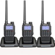 Retevis RT87 Walkie Talkies 128 channels Encryption IP67 Waterproof 2 Way Radios for Hunting and Other Outdoor Activities (Black,3 pack) with FM Function
