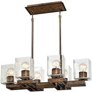 Westinghouse 6334500 Manchester Six-Light Indoor Chandelier, Barnwood Finish with Clear Seeded Glass