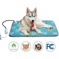 KOBWA Pet Heating Pad Large, Indoor Electric Heat Dog Cat Pad with Temperature Controller, Waterproof Pet Heating Mat with Overheat Protection, Heater Warmer Mat Bed Blanket with A