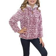 [아마존 핫딜]  [아마존핫딜]ZESICA Girls Kids 1/4 Zip Pebble Pile Sherpa Fleece Pullover Jacket Tops