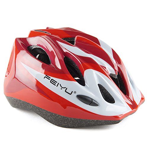  Joyutoy Kids Cycling Bike Helmet Integrated Ultralight Adjustable Safety Bicycle Helmets (Red)