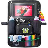 Cartik Backseat Car Organizer Kids, Babies Toddlers Tablet Holder iPad Touch Screen, Fit to Baby Stroller, Large Storage, Kick Mat, Back Seat Protector, Organizer eBook (one Pack)