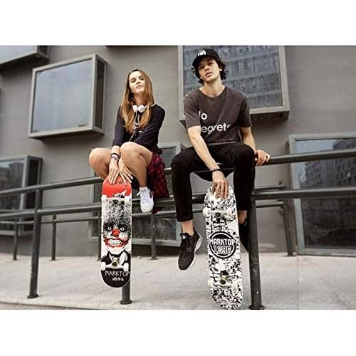  HBJP Professioneller vierradriger Skateboard-Anfangererwachsener Teenagerjungen und -madchen doppeln einen Roller Skateboard (Color : D)