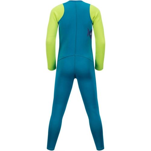  Skyone Kids Warm Wetsuit Neoprene Full Body Swimsuit Thermal Long Sleeve 2MM for Girls Boys Teens, One Piece Shorty Swimming Suit UV for Surfing Scuba Diving Snorkeling Fishing