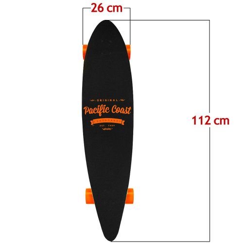  Deuba Atlantic Rift Longboard 112x 26 cm - 44Inch - ABEC 7 - Pintail Komplettboard Motivauswahl