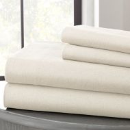 Amrapur Overseas | 4-Piece Linen Rich Sheet Set (White, Queen)