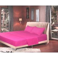 Tache Home Fashion 505-RP-BSS-CK 4 Pieces Super Soft Warm and Cozy Bright Color Bed Sheet Set, Cal King, Pink