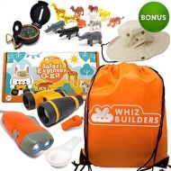 [아마존베스트]Kids Explorer Kit - Outdoor Binoculars , Animal Figurines , Hand Crank Flashlight , Safari Boonie Hat , Camping Gear , Magnifying Glass , Compass - Educational Toddler Toys for Kid