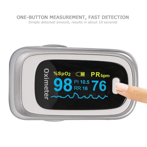  AOLVO Erstklassiges Pulsoximeter, Genaues Sp02-Pulsoximeter Digitales Drahtloses Fingertip-Pulsoximeter-Herzfrequenzmessgerat mit Tragbarem Lanyard fuer Kinder Erwachsene, FDA-Zulas