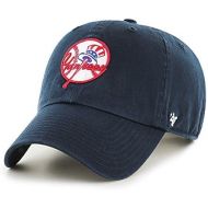 %2747 47 New York Yankees Hat MLB Cooperstown Logo Authentic Brand Clean Up Adjustable Strapback Navy Baseball Cap Adult One Size Men & Women 100% Cotton