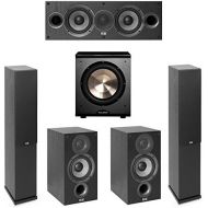 Elac Debut 2.0-5.1 System with 2 F5.2 Floorstanding Speakers, 1 C5.2 Center Speaker, 2 B5.2 Bookshelf Speakers, 1 BICAcoustech Platinum Series PL-200 Subwoofer