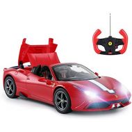 RASTAR RC Car | Radio Remote Control Car 114 Scale Ferrari 458 Special A, Model Toy Car for Kids, Auto Open & Close, Red