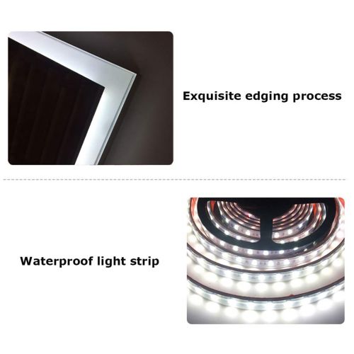  Mirror LED Bathroom Wall Mount, Rectangle Modern Frameless Touch Switch Waterproof Light Strip Suitable for Bedroom Bathroom Bathroom Living Room Hotel