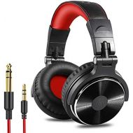 [아마존베스트]OneOdio Over Ear Headphone, Wired Bass Headsets with 50mm Driver, Foldable Lightweight Headphones with Shareport and Mic for Recording Monitoring Podcast Guitar PC TV - (Red)