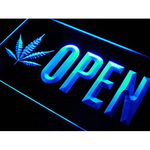  Advertising lighting ADVPRO Open Marijuana Hemp Leaf High Life LED Neon Sign Yellow 24 x 16 Inches st4s64-j791-y