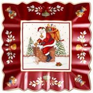 [아마존베스트]Villeroy & Boch Toys Fantasy Bowl Square Santa on Roof, Premium Porcelain, Red, Colourful, 23 x 23 x 3.5 cm