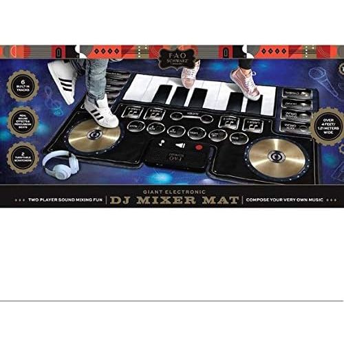  [아마존베스트]FAO Schwarz Giant Electronic DJ Mixer Mat with Piano Keyboard & Turntable Scratch Pads, Includes Built-in Soundtracks & Vocal & Percussion Sound Effects for Composing & Recording Y