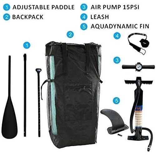  Airgymfactory Inflatable Stand Up Paddle Boards Premium SUP Accessories & Carbon Fiber Adjustable Paddle & Inflation and Deflation Double Action Bravo Pump 10/106