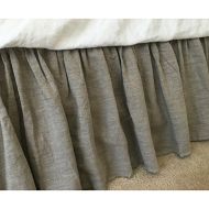 SuperiorCustomLinens Dark Linen Dust Ruffle, Linen Bed Skirt, available in Queen, King, Custom Drop Length, FREE SHIPPING