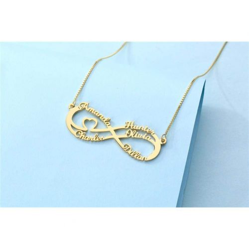 Getname Necklack Getname Necklace Sterling Silver Eternal Infinity Personalized 5 Name Necklace Customized Made Name Pendant Necklace