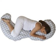 [아마존베스트]Boppy Slipcovered Total Body Pregnancy Pillow, Gray/White