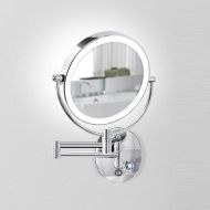 Household Products Bathroom Vanity Mirror Dressing Wall Mount Makeup Mirror 3X Magnification, Led Lighted Vanity Mirror, Both Sides Swivel Beauty Mirror, Household, Silver, 20cm: Home & Kitchen