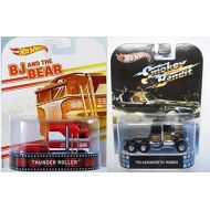 Hot Wheels Retro Entertainment Truck Collection - BJ and the Bear Thunder Roller & Smokey and the Bandit 1975 KENWORTH W900