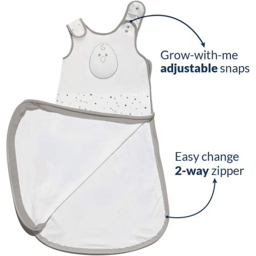  Nested Bean Zen Sack - Gently Weighted Sleep Sacks | Baby: 0-6 Months | TOG 2.5 | Help Newborn/Infant Swaddle Transition | Cotton 100% | 2-Way Zipper | Machine Washable