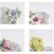 [아마존베스트]Villeroy & Boch Villeroy and Boch Floral Embroidered Tea Napkin (Set of 4), 6x6, Multicolor