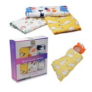 BOFFO USA Baby Swaddle Blankets, Soft, Breathable, Organic Muslin Swaddles, Newborn Infant Receiving Blanket for Boys and Girls, Large 47 x 47 inches, 3-Pack_Bear/Unicorn/Fox