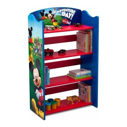 디즈니 Delta-Disney Kids Adorable Corner Adjustable Bookshelf Organizer (Mickey Mouse)