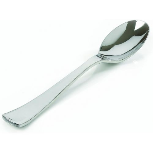  Silver Secrets Fineline Settings Serving Utensils-Bulk Serving Spoon, Silver 60 Pieces