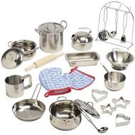 Constructive Playthings CHN-20 Kid-Sized Stainless Steel Cookware for Pretend Play, Grade: Kindergarten to 4, 14.6 Height, 8.5 Wide, 5 Length