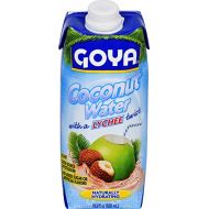 Goya Foods Coconut Water with Lychee, 16.9 Ounce (Pack of 24)