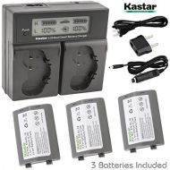 Kastar LCD Dual Smart Fast Charger & Battery (3 PACK) for Nikon EN-EL18, EN-EL18a, ENEL18, ENEL18a, MH-26, MH-26a, MH26 and Nikon D4, D4S, D5 Digital SLR Camera, Nikon MB-D12, D800