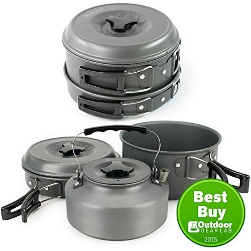  Winterial Camping Cookware and Pot Set 10 Piece Set for CampingBackpacking  HikingTrekking